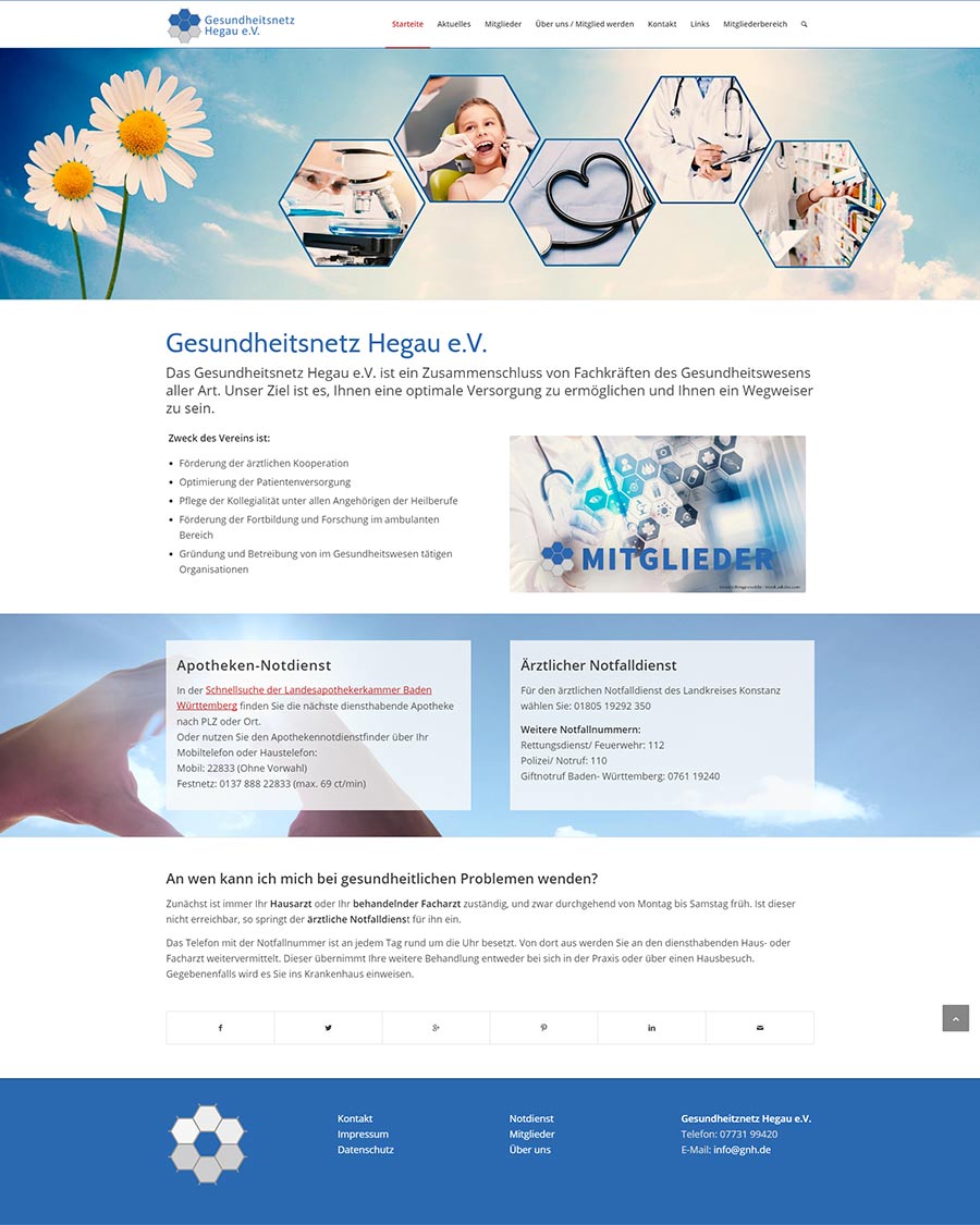 Screenshot Website Gesundheitsnetz Hegau